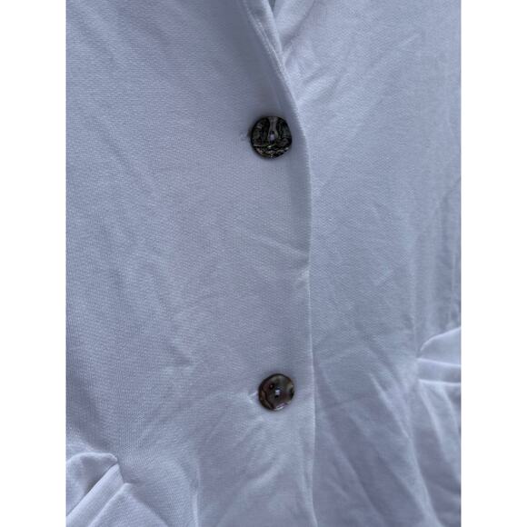 BLEUSALT white lensing modal ultra soft Schoolboy knit short blazer jacket top - Picture 9 of 10